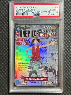 2026 ONE PIECE PROMOS COLLEGE BASKETBALL : US VOYAGE MONKEY D. LUFFY PSA 10
